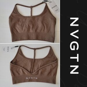 NVGTN Chocolate Ribbed Sports Bra